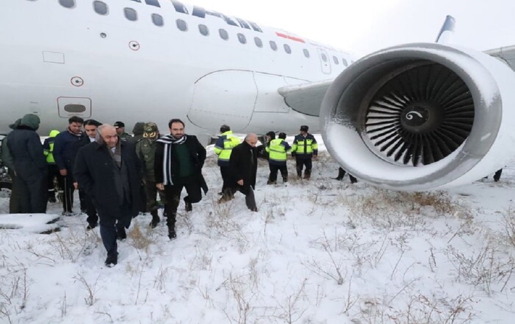 خروج هواپیمای کرمانشاه - تهران از باند